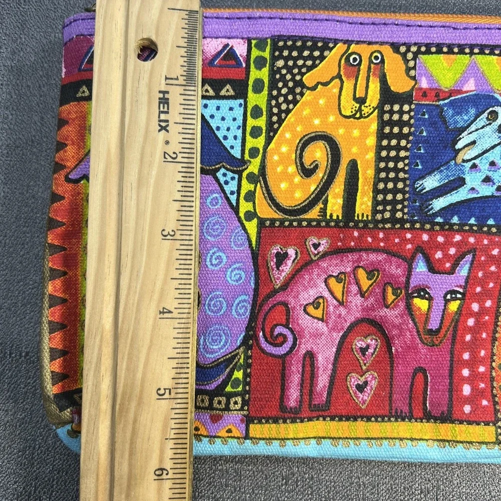 Laurel Burch Colorful Dog Tales Canine‎ Family Cosmetic Pencil Bag NWT